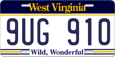 WV license plate 9UG910