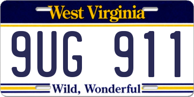 WV license plate 9UG911