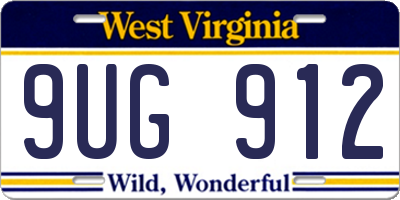 WV license plate 9UG912