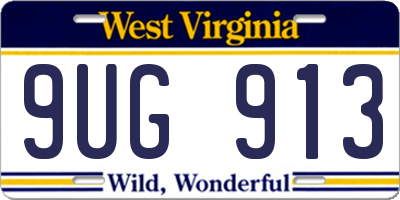 WV license plate 9UG913