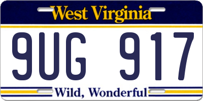 WV license plate 9UG917