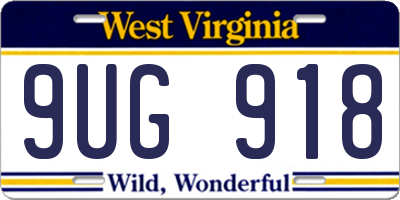 WV license plate 9UG918