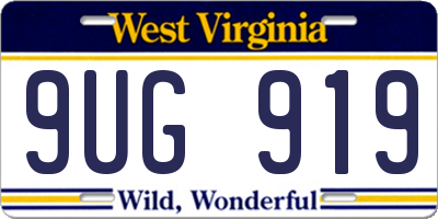WV license plate 9UG919