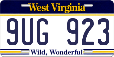 WV license plate 9UG923