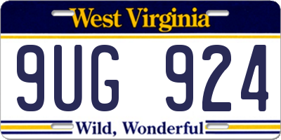 WV license plate 9UG924