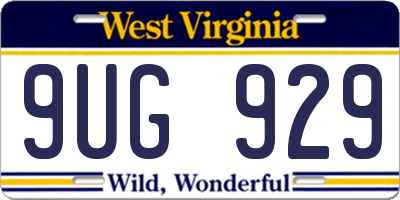 WV license plate 9UG929