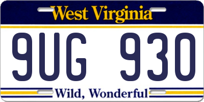 WV license plate 9UG930