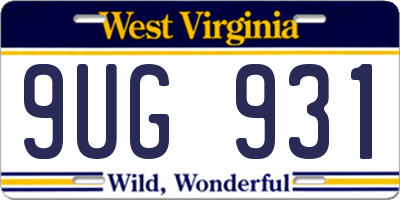 WV license plate 9UG931