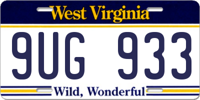 WV license plate 9UG933