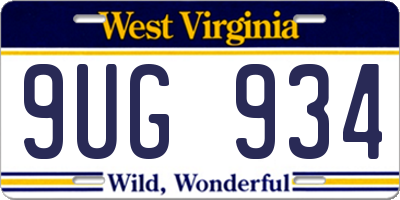 WV license plate 9UG934
