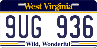 WV license plate 9UG936