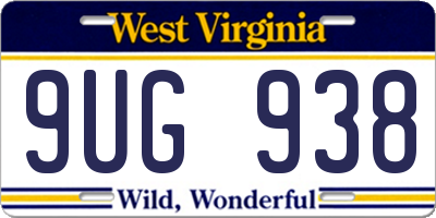 WV license plate 9UG938