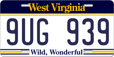 WV license plate 9UG939