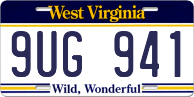 WV license plate 9UG941