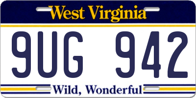 WV license plate 9UG942