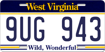 WV license plate 9UG943