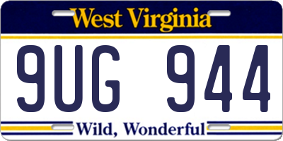 WV license plate 9UG944