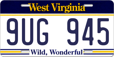 WV license plate 9UG945