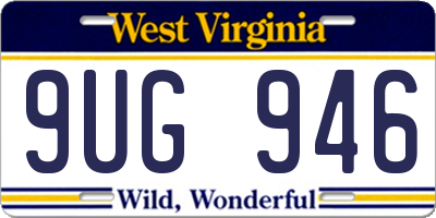 WV license plate 9UG946