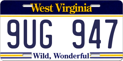 WV license plate 9UG947