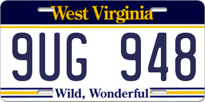 WV license plate 9UG948