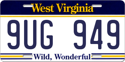 WV license plate 9UG949
