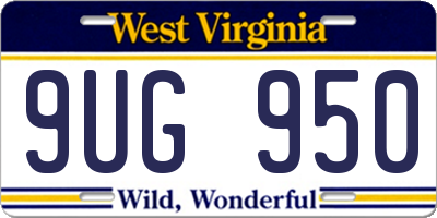 WV license plate 9UG950