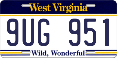 WV license plate 9UG951