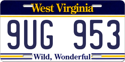 WV license plate 9UG953
