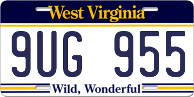 WV license plate 9UG955