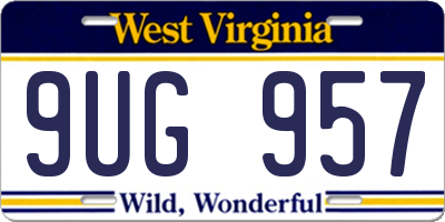 WV license plate 9UG957
