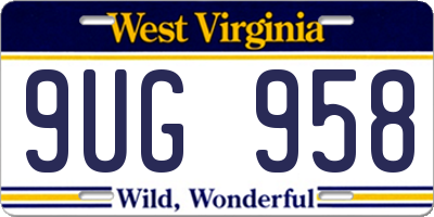 WV license plate 9UG958