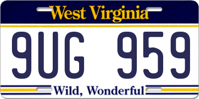 WV license plate 9UG959
