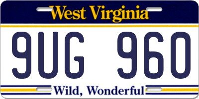 WV license plate 9UG960
