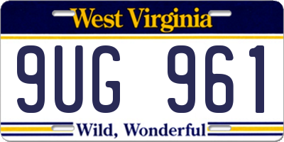 WV license plate 9UG961