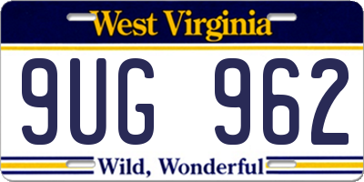 WV license plate 9UG962