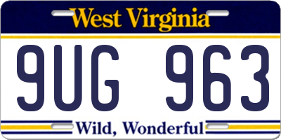 WV license plate 9UG963