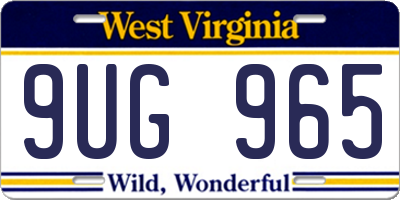 WV license plate 9UG965