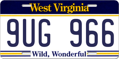 WV license plate 9UG966