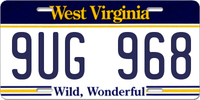 WV license plate 9UG968