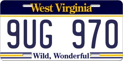 WV license plate 9UG970
