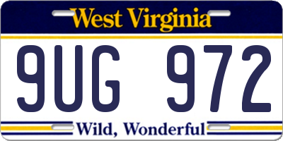 WV license plate 9UG972