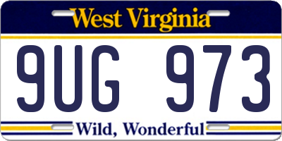 WV license plate 9UG973