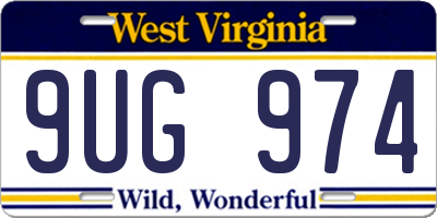 WV license plate 9UG974