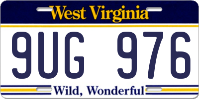 WV license plate 9UG976