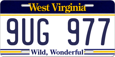 WV license plate 9UG977