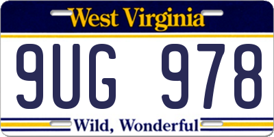 WV license plate 9UG978