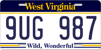WV license plate 9UG987
