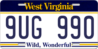WV license plate 9UG990