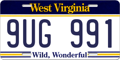 WV license plate 9UG991